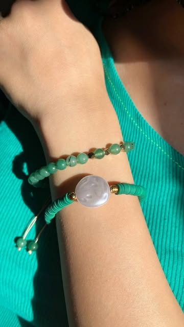 دستبند زنانه فیمو و باروک و سنگ حدید